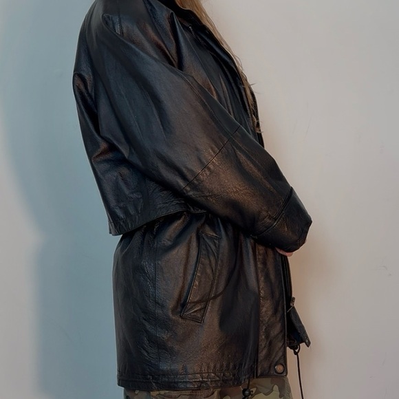 Vintage Learsi Black Leather Parka – Tagged Small (Fits Women’s M/L) - Picture 2 of 14